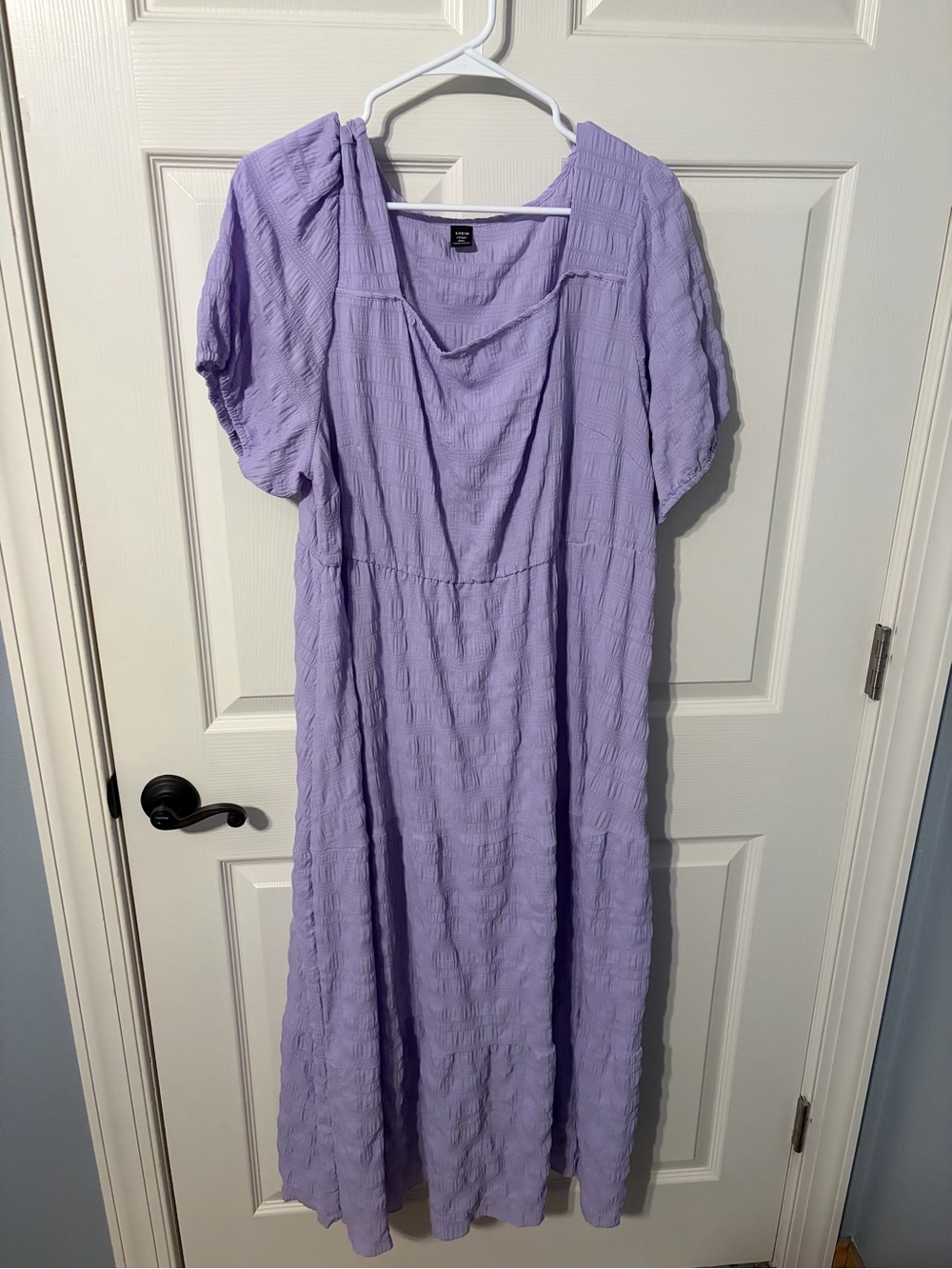 SHEIN Lavender Crinkle Maxi Dress